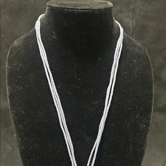 Christopher & Banks Blue and Silver Beaded Necklace - Picture 9 of 15